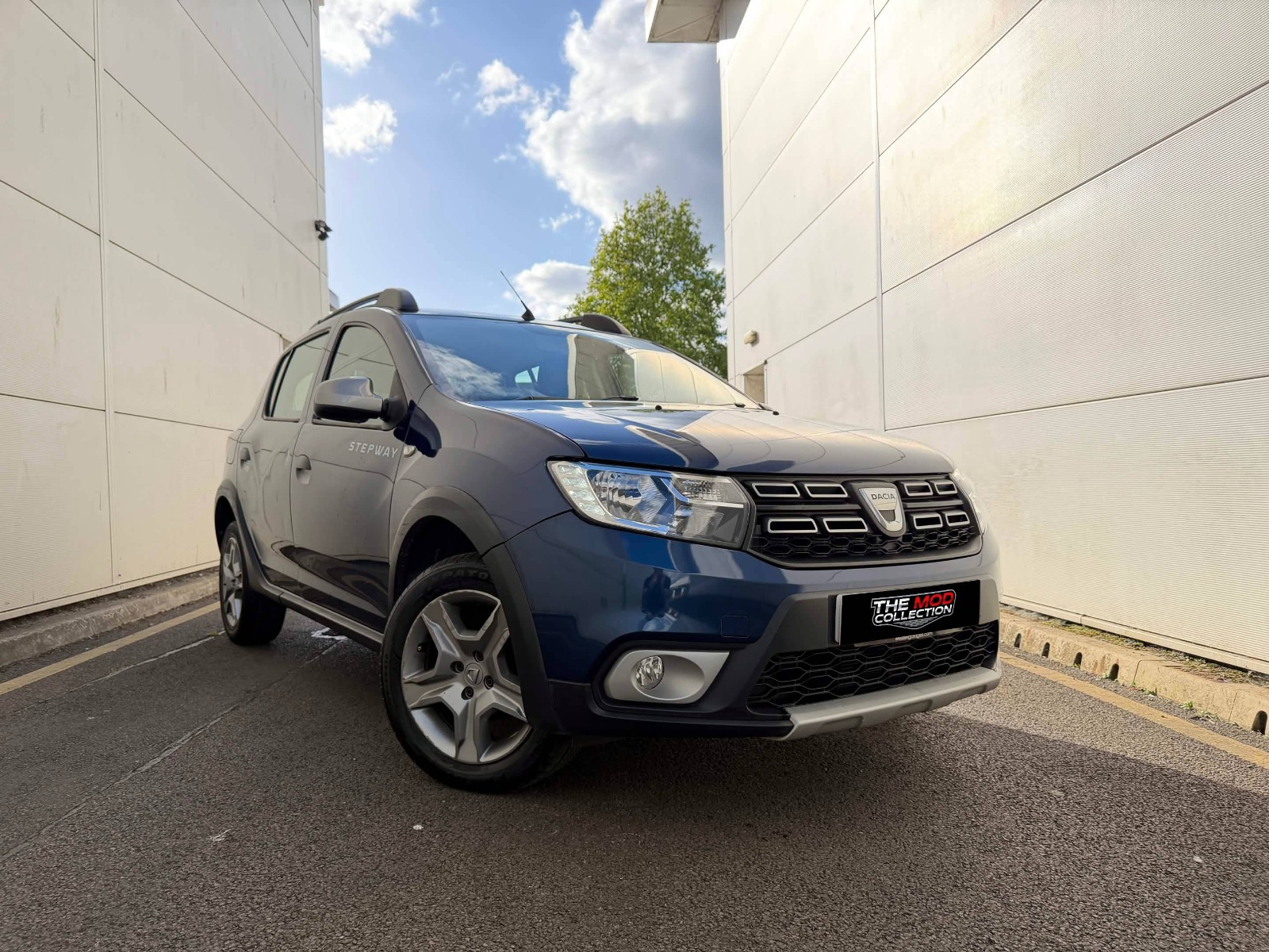 Blue Dacia Sandero Stepway crossover hatchback