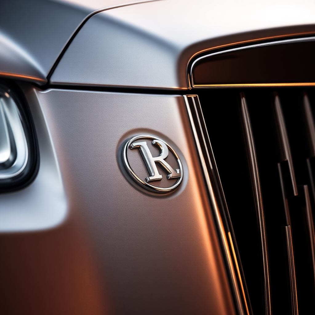 Luxury car badge close-up